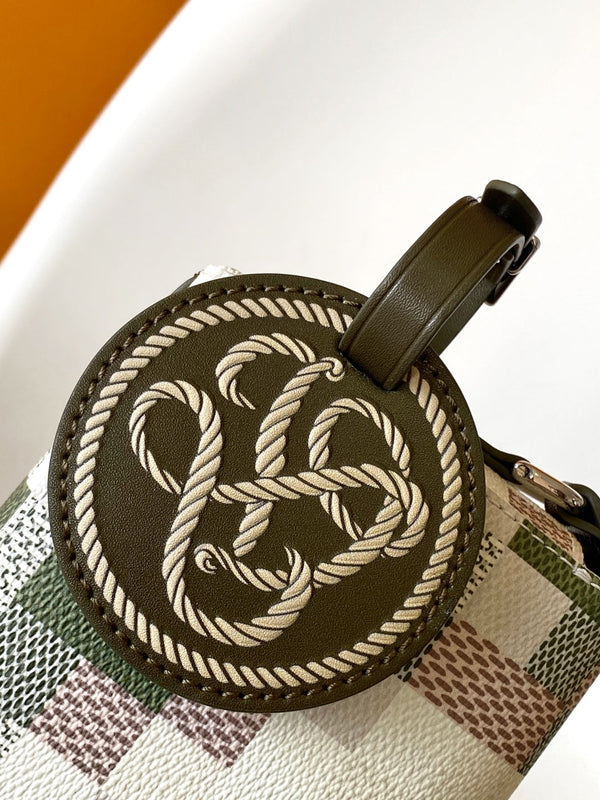 LV Steamer 18cm Handbag Multicolor Damoflage Canvas Cowhide 241109