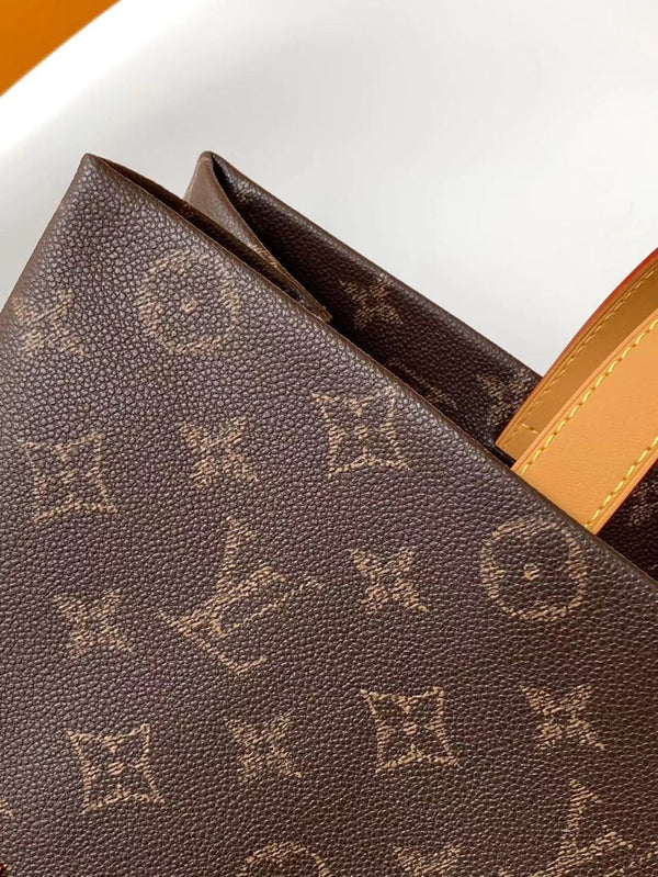 LV Shopper Tote MM 40cm Brown Monogram Canvas GHW
