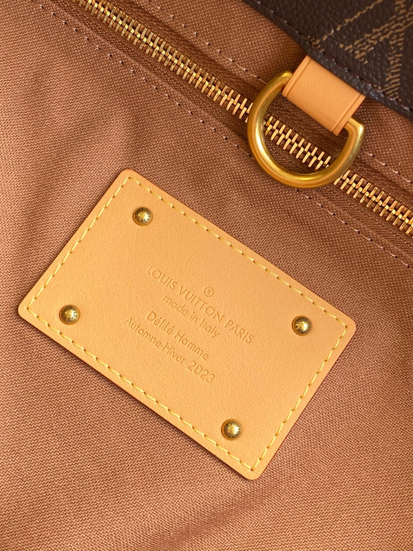 LV Shopper Tote MM 40cm Brown Monogram Canvas GHW