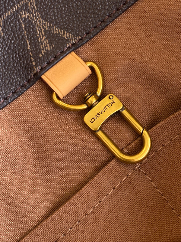 LV Shopper Tote MM 40cm Brown Monogram Canvas GHW