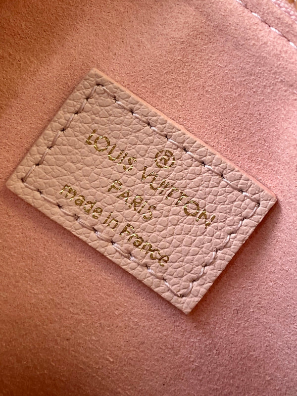 LV Nano Speedy Bag 16 cm Pink White Embossed cowhide GHW