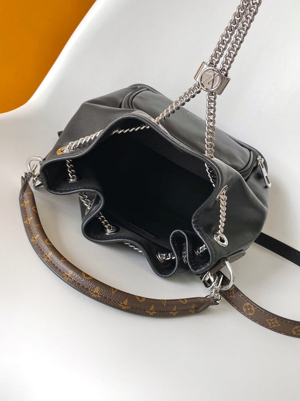 LV M14377 No Way Vibe Handbag 24cm Black Sheepskin & Cowhide HW