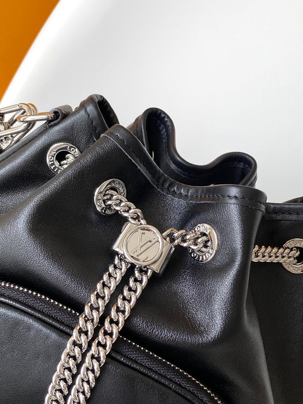 LV M14377 No Way Vibe Handbag 24cm Black Sheepskin & Cowhide HW