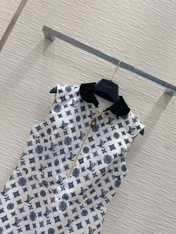LV 25 Vest Dress Blue Polyester