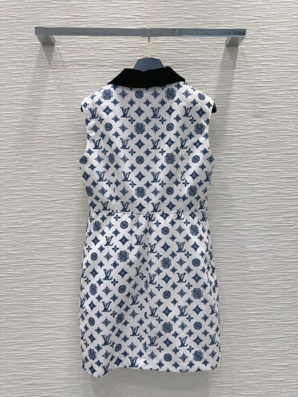 LV 25 Vest Dress Blue Polyester