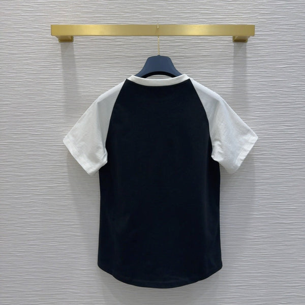 LV 25 T-shirt Black White Cotton