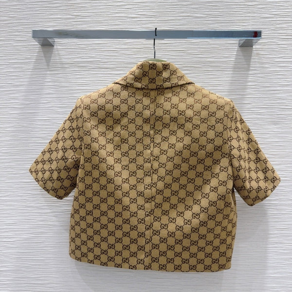 Gucci 2025 Short Jacket Camel and Ebony Polyester Fiber