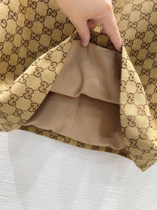 Gucci 2025 Dress Camel and Ebony Polyester Fiber