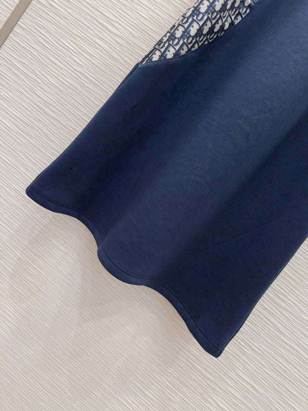 CD 25 Monogram Dress Bleu mix Beige Polyester