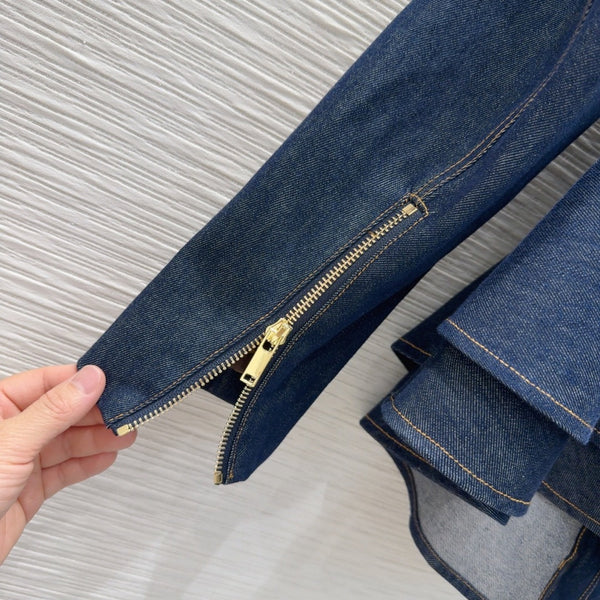 LV 25 Denim Dress Blue Cotton