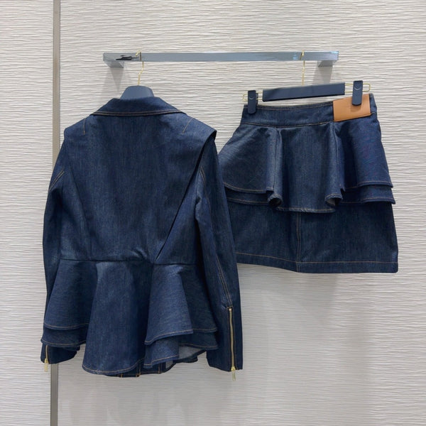 LV 25 Denim Dress Blue Cotton