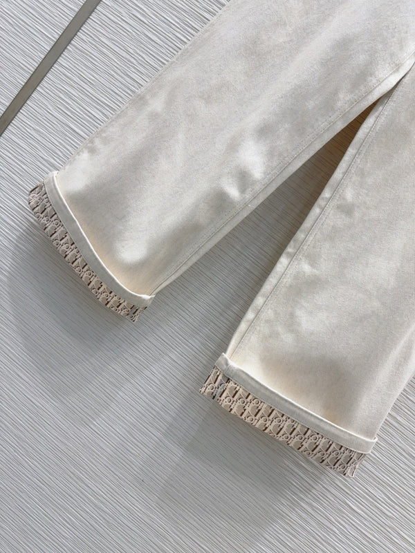 CD 2025 Pants Light Beige Cotton