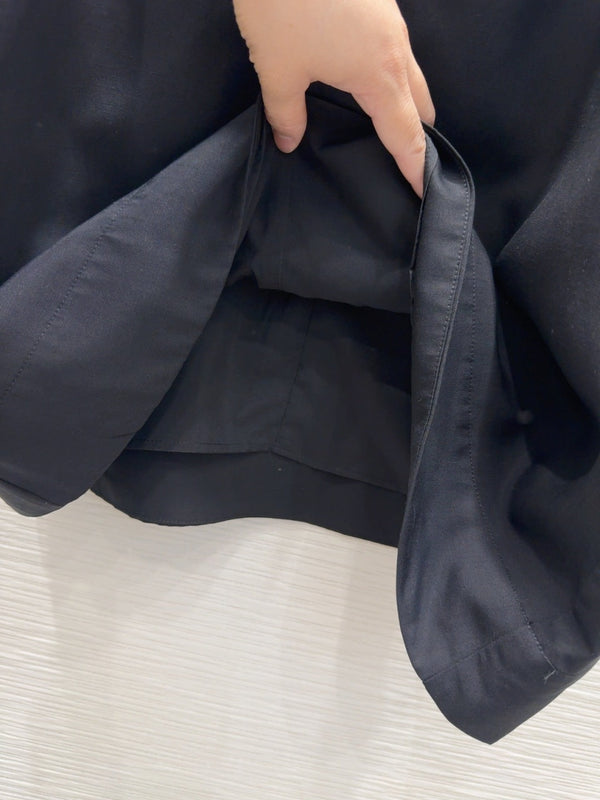 LV 25 Flower Vest Dress Black Tencel