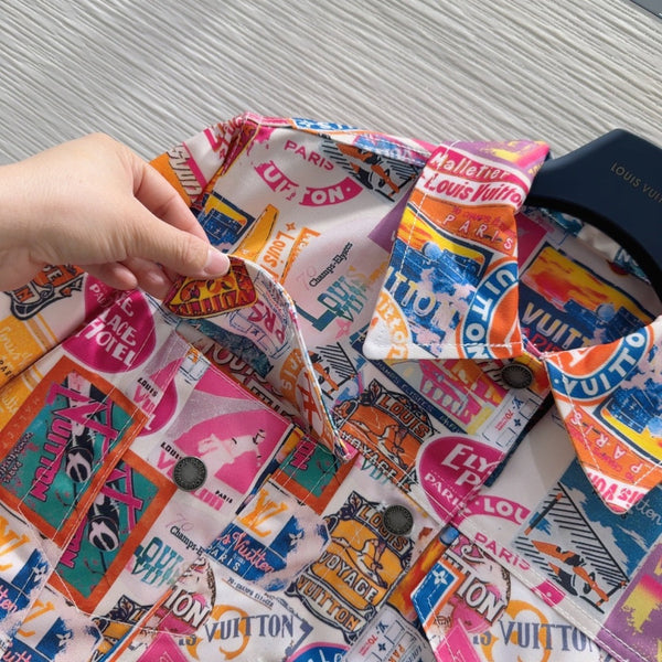 LV 25 Cheerful Pattern Jacket Mulicolor Polyester Cotton