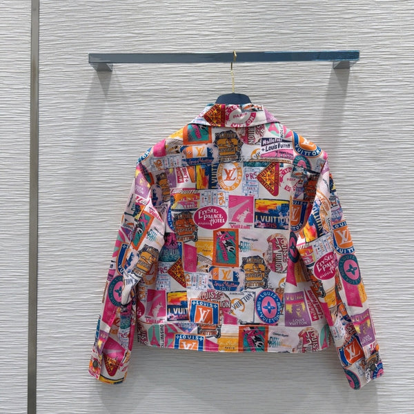 LV 25 Cheerful Pattern Jacket Mulicolor Polyester Cotton