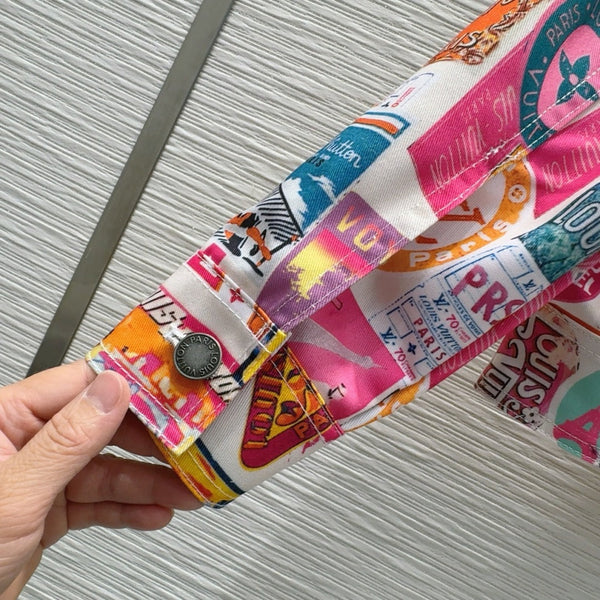 LV 25 Cheerful Pattern Jacket Mulicolor Polyester Cotton