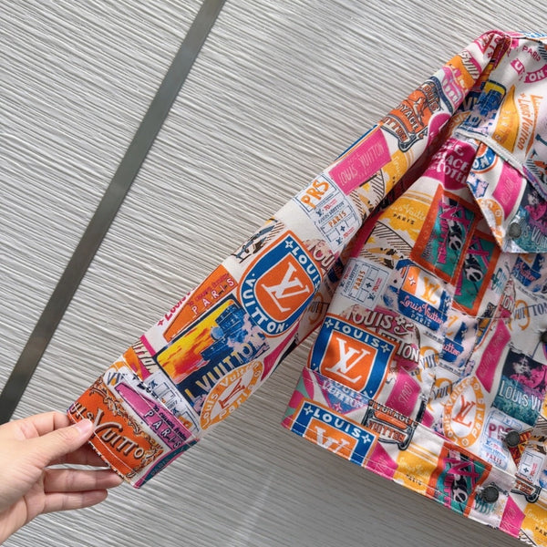 LV 25 Cheerful Pattern Jacket Mulicolor Polyester Cotton