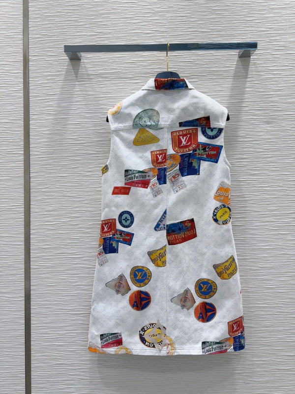 LV 25 Unique Logo Dress Multicolor Cotton