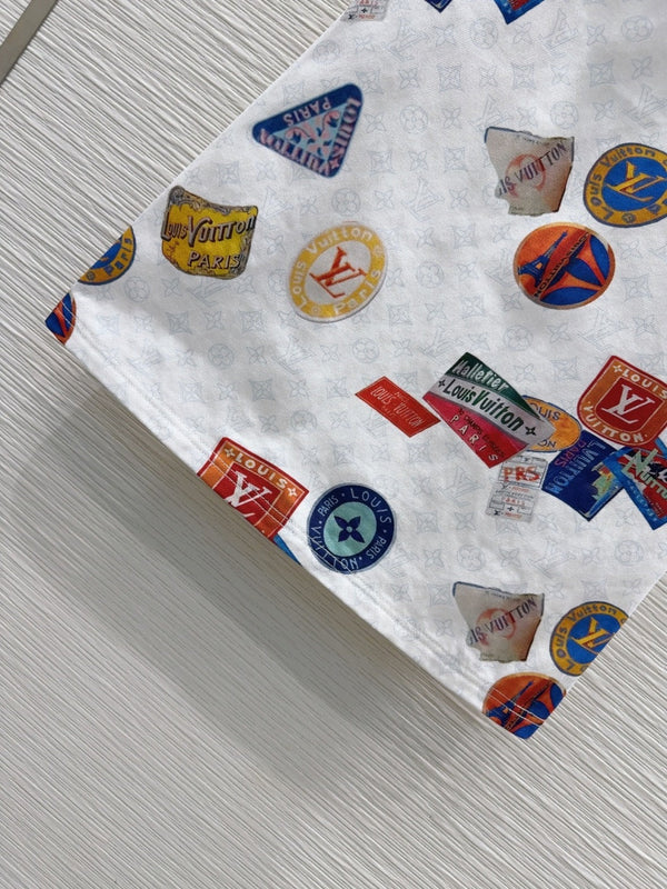 LV 25 Unique Logo Dress Multicolor Cotton