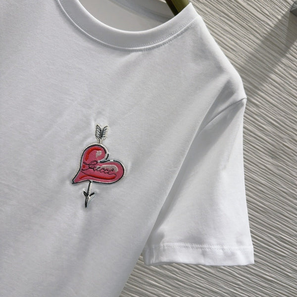 Gucci 2025 Heart T-shirt White Cotton