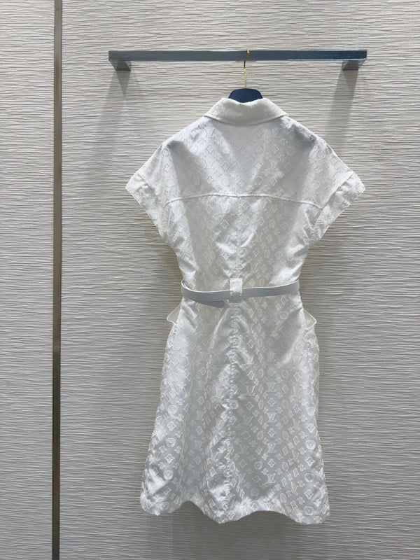 LV 25S Classic Stylish Dress White Polyester