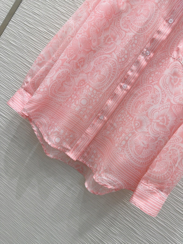 CD 25 Pattern Shirt Pink Polyester