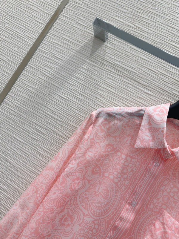 CD 25 Pattern Shirt Pink Polyester