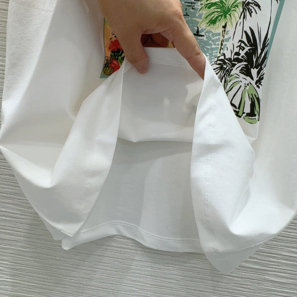 CD 25 T-shirt bianca con nylon di lana tencel colorato