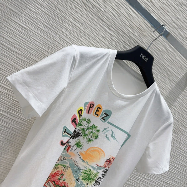 CD 25 T-shirt bianca con nylon di lana tencel colorato