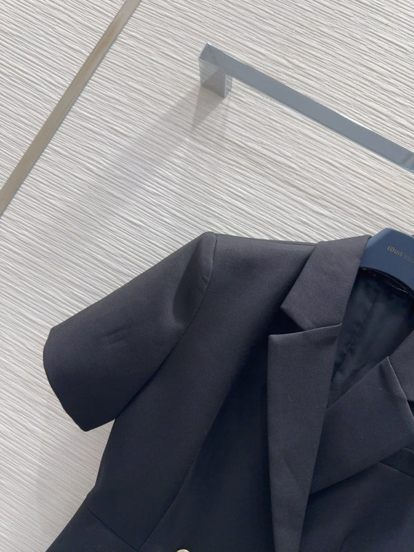 LV 25 Office Fashion Luxurious Dress Black Poliester Wool