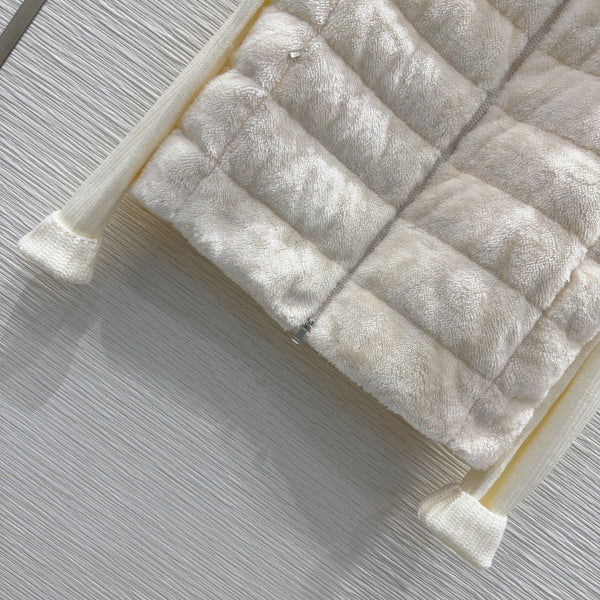 Moncler 25 Jacket White Rabbit Fur Mix Wool