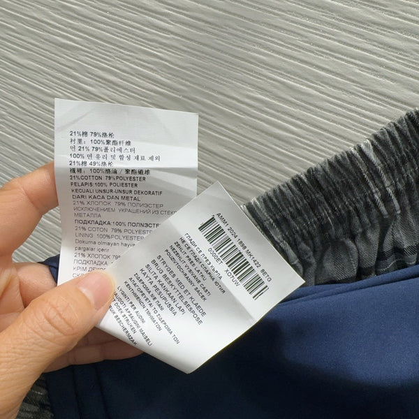 Miu PE26 Ensemble Polo Jupe plissée Bleu Marine Polyester Coton 351275