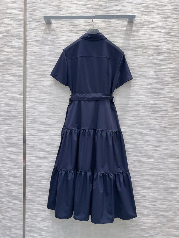 CD 26s Tiered Midi Dress Blue Polyester 394981
