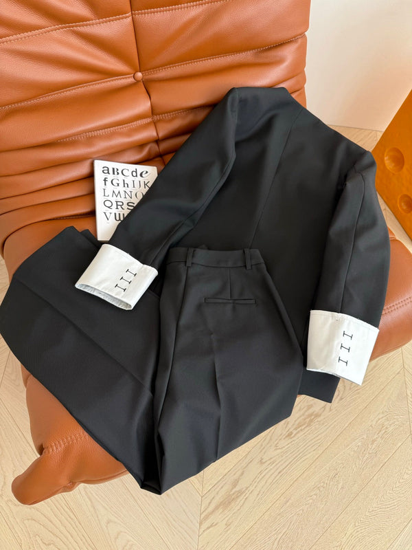 Completo completo con scollo a V YSL 25 in poliestere nero