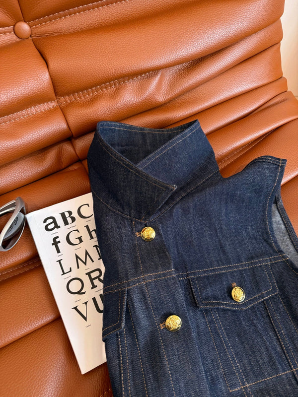 Celine 25 Denim Suit Blu Cotone