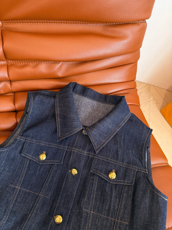 Celine 25 Denim Suit Blu Cotone