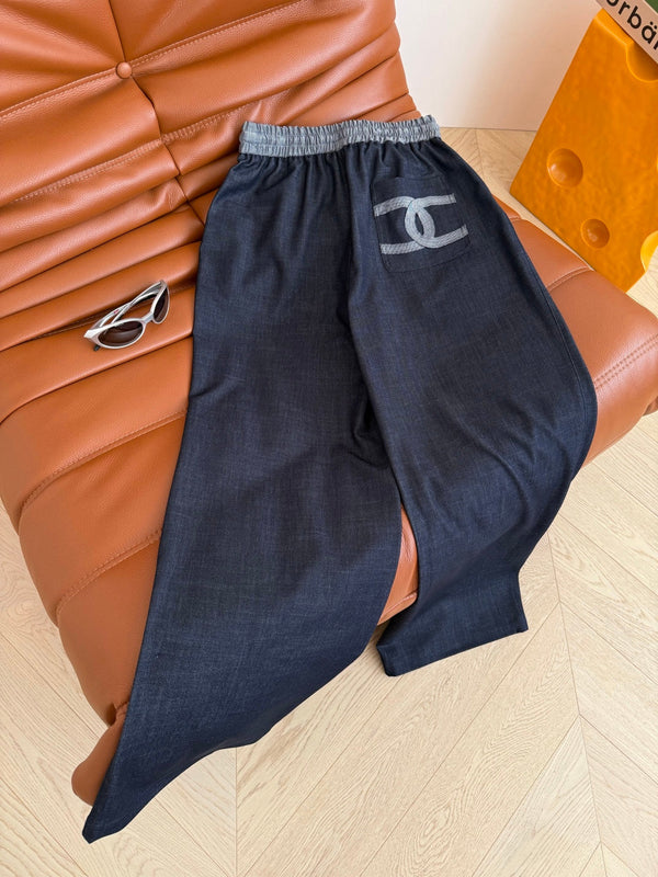 CC 25 Elastic Pants Charcoal Blue Denim