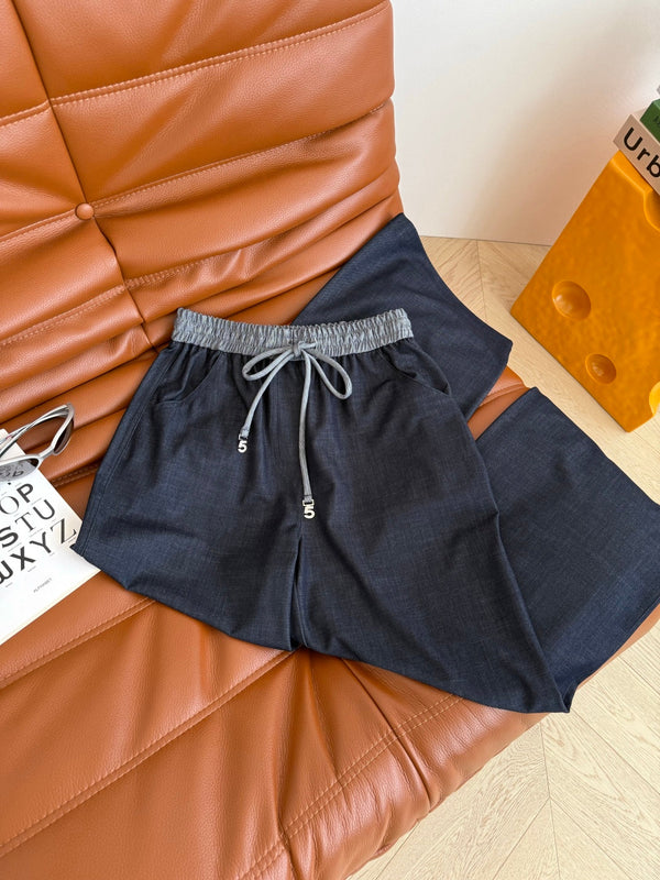 CC 25 Elastic Pants Charcoal Blue Denim