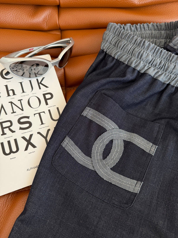 CC 25 Elastic Pants Charcoal Blue Denim