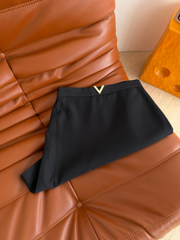 Valentino Garavani Short Flared Dress Black Wool Silk 341440