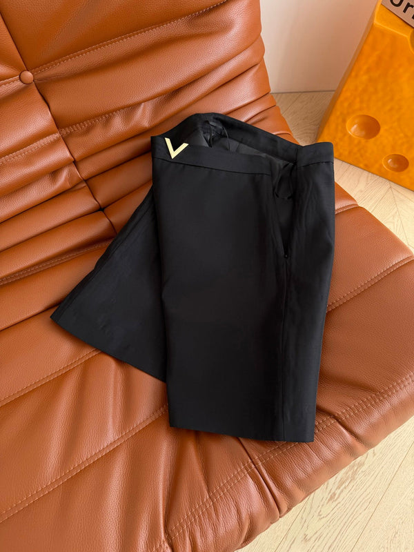 Valentino Garavani Short Flared Dress Black Wool Silk 341440