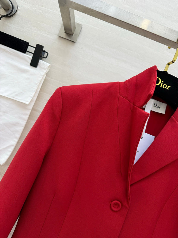 CD 30 Montaigne Bar Jacket Red Wool Silk 394149