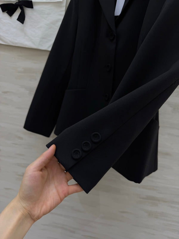 CD 30 Montaigne Bar Jacket Black Wool Silk 394142