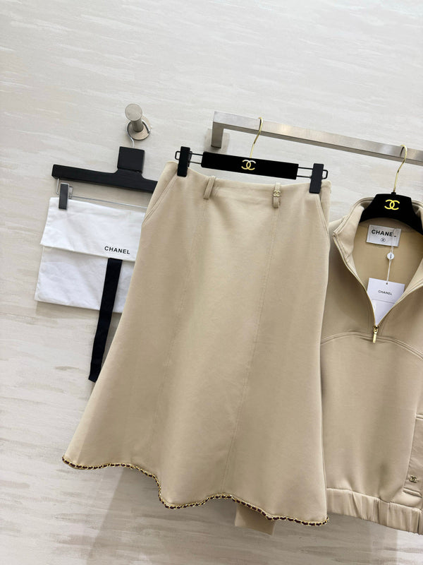 CC 26s Half-Zip Sweatshirt and Skirt Set Beige 438863