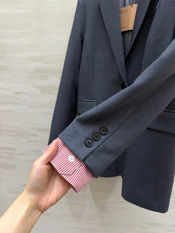 Miu 26s Blazer and Skirt Set Grey Red Pink 438741