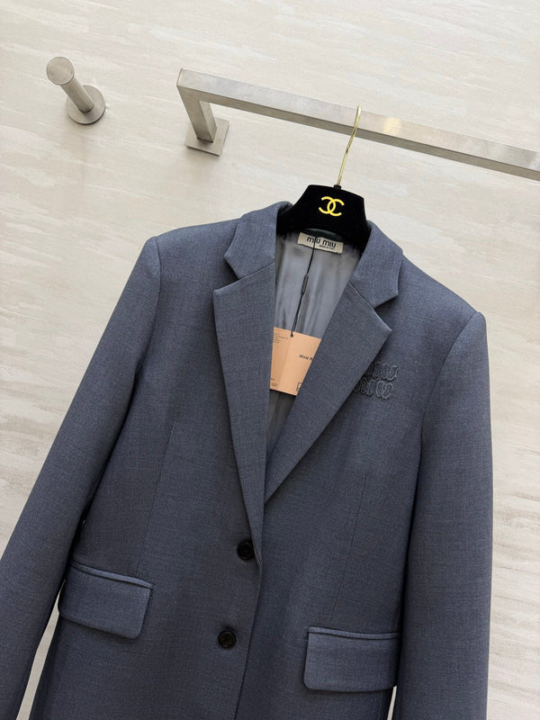 Miu 26s Blazer and Skirt Set Grey Red Pink 438741