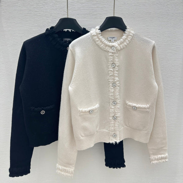 CC 25 Cardigan Black And White Cashmere 226856