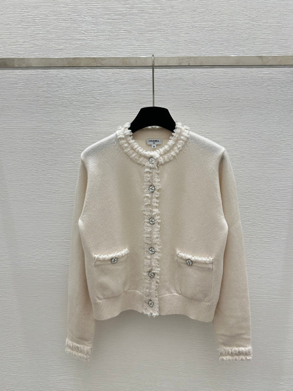 CC 25 Cardigan Black And White Cashmere 226856