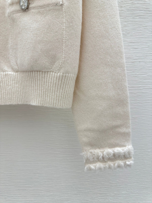 CC 25 Cardigan Black And White Cashmere 226856