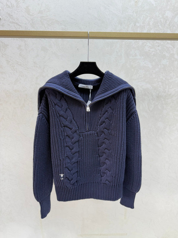 Dior Pull Col Montant Zippé en Laine Collection Les Alpes 2025